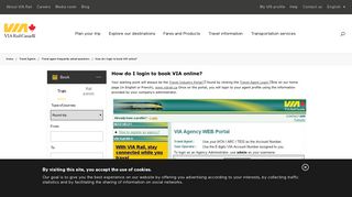 How do I login to book VIA online? | VIA Rail