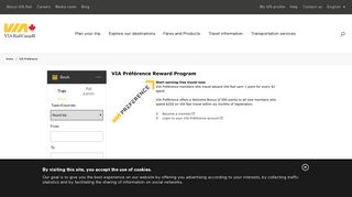 VIA Préférence Reward Program | VIA Rail