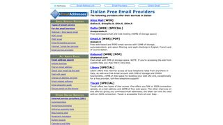 Italian free email address providers