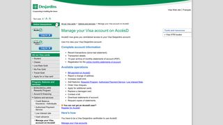 Visa - Manage your Visa account on AccèsD - Visa Desjardins credit ...