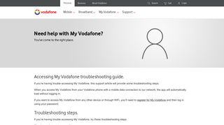Accessing My Vodafone Troubleshooting Guide | Vodafone Australia