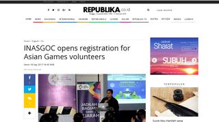 INASGOC opens registration for Asian Games volunteers | Republika ...