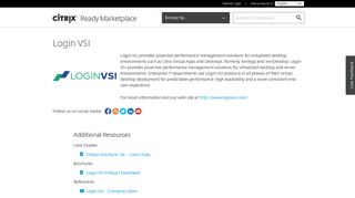 Citrix Compatible Products from Login VSI - Citrix Ready Marketplace