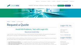 Contact Sales - Login VSI