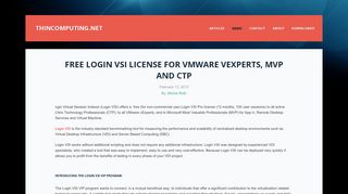 Free Login VSI license for VMware vExperts, MVP and CTP ...