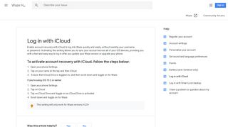 Log in with iCloud - Waze Help - Google Support