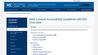 Web Content Accessibility Guidelines (WCAG) Overview | Web ...