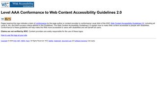 Level AAA Conformance to Web Content Accessibility Guidelines 2.0