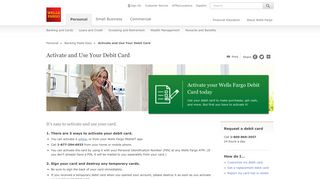 Activate Your Debit Card - Wells Fargo
