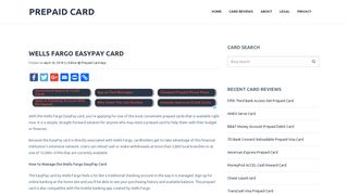 Wells Fargo EasyPay Card | Prepaid Card