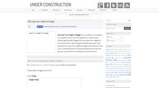 Add Login form widget to blogger | Under construction - Joys