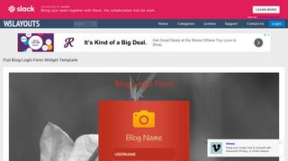 Flat Blog Login Form Widget Template by w3layoyts