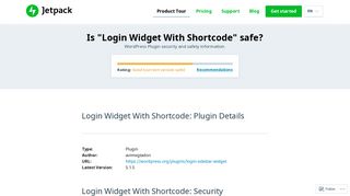Is Login Widget With Shortcode Safe? - Jetpack