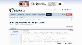 Auto login to WiFi with login page | MacRumors Forums