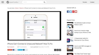 iPhone Can't Connect to Unsecured Network? How-To Fix ...
