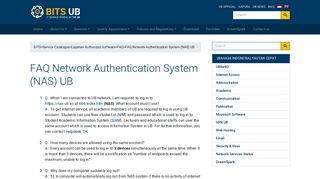 FAQ Network Authentication System (NAS) UB | BITS