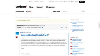 Verizon Wireless Rebate Card? | Verizon Community