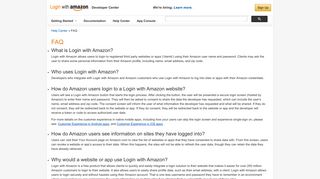 FAQ - Login with Amazon Developer Center