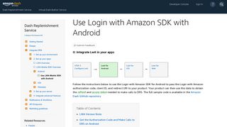 Use Login with Amazon SDK with Android | Dash Replenishment ...