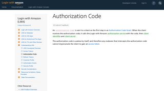 Authorization Code | Login with Amazon - Amazon Developer