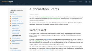 Authorization Grants | Login with Amazon - Amazon Developer