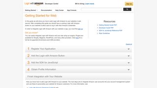 Web - Login with Amazon Developer Center
