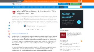 Web API Token Based Authentication With Angular - Part One