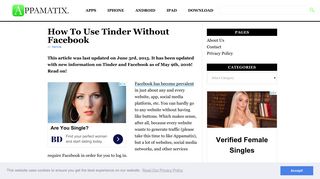 How To Use Tinder Without Facebook | Appamatix