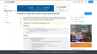 Facebook Login with custom button javascript sdk - Stack Overflow