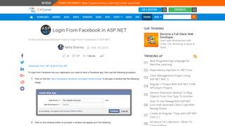 Login From Facebook in ASP.NET - C# Corner