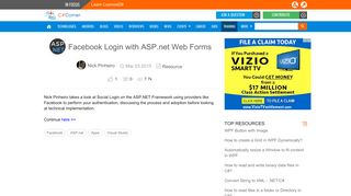 Facebook Login with ASP.net Web Forms - C# Corner