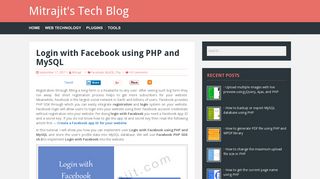 Login with Facebook using PHP and MySQL - Mitrajit's Tech Blog