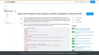 Login with Facebook while writing to a MySQL database in AJAX and ...