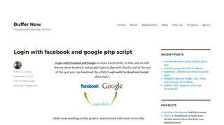 Login with Facebook and Google php script - Buffer Now