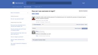How can i use username to login? | Facebook Help Community ...