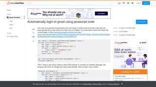 Automatically login to gmail using javascript code - Stack Overflow