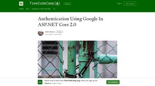 Authentication Using Google In ASP.NET Core 2.0 – freeCodeCamp.org
