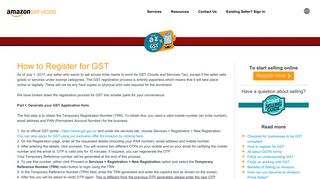 How to register for GST| A-Z GST Guide - Amazon Services