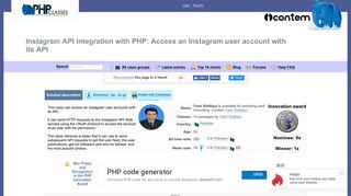 Instagram API integration with PHP: Access an Instagram user account ...
