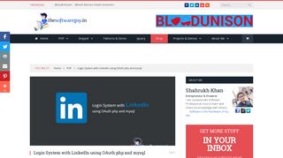 Login System with LinkedIn using OAuth php and mysql ...