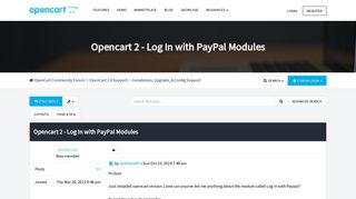 Opencart 2 - Log In with PayPal Modules - OpenCart Community ...