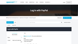 Log In with PayPal - OpenCart Community - OpenCart Forum