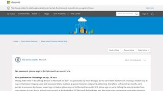 No password, phone sign in for Microsoft accounts! - Microsoft Tech ...