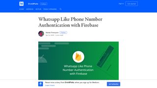 Whatsapp Like Phone Number Authentication with Firebase - Medium