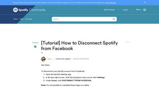Solved: [Tutorial] How to Disconnect Spotify from Facebook - The ...