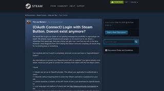 (OAuth Connect) Login with Steam Button. Doesnt exist anymore ...
