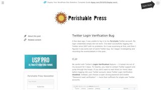 Twitter Login Verification Bug | Perishable Press
