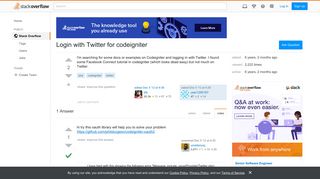 Login with Twitter for codeigniter - Stack Overflow