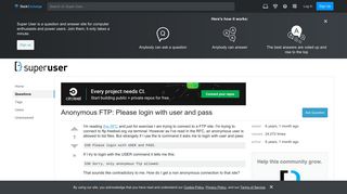tcp - Anonymous FTP: Please login with user and pass - Super User