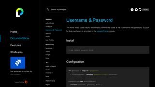 Documentation: Username & Password - Passport.js